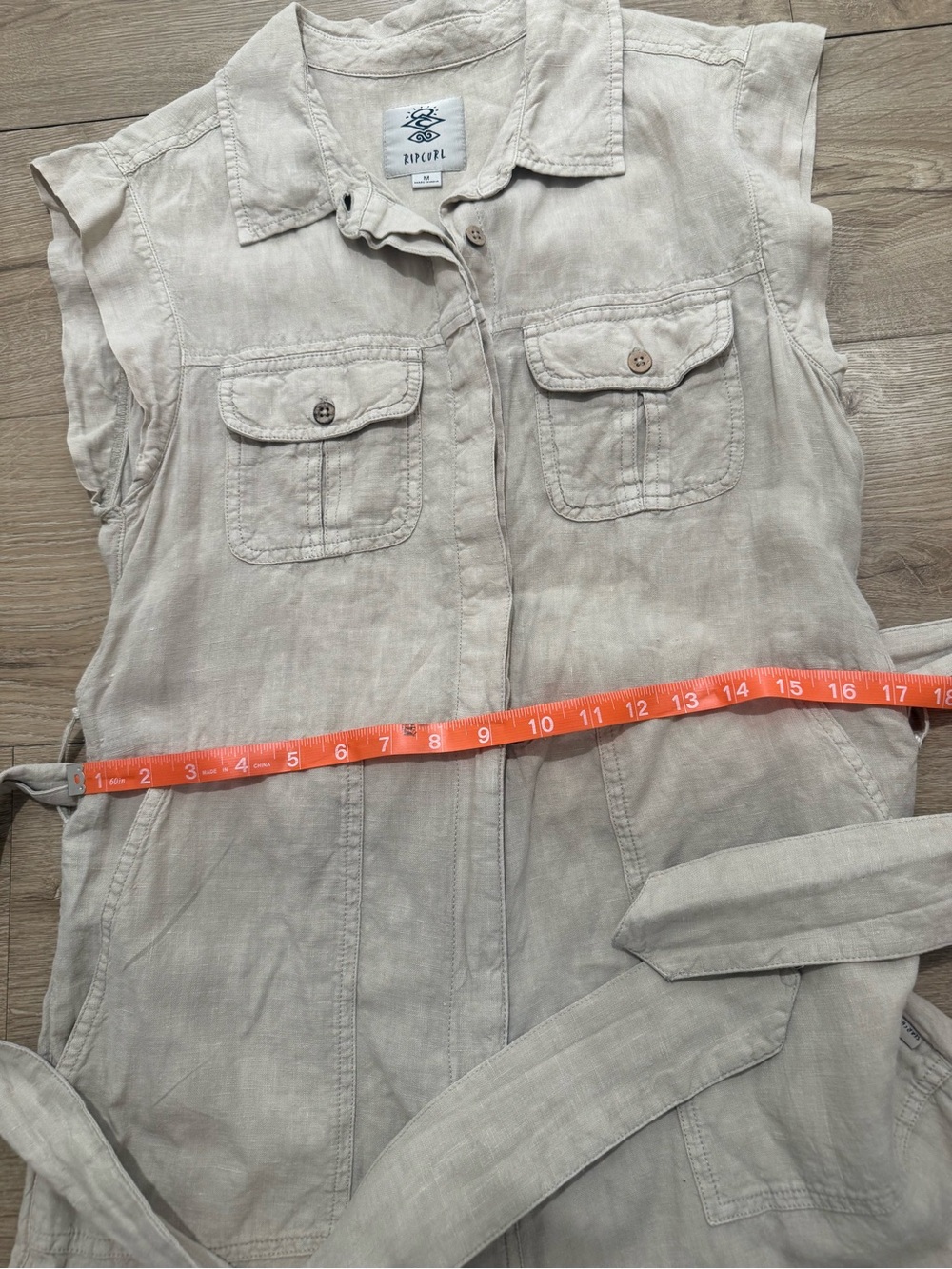 Rip curl women’s utility linen off duty neutral natural boiler suit - Picture 9 of 15